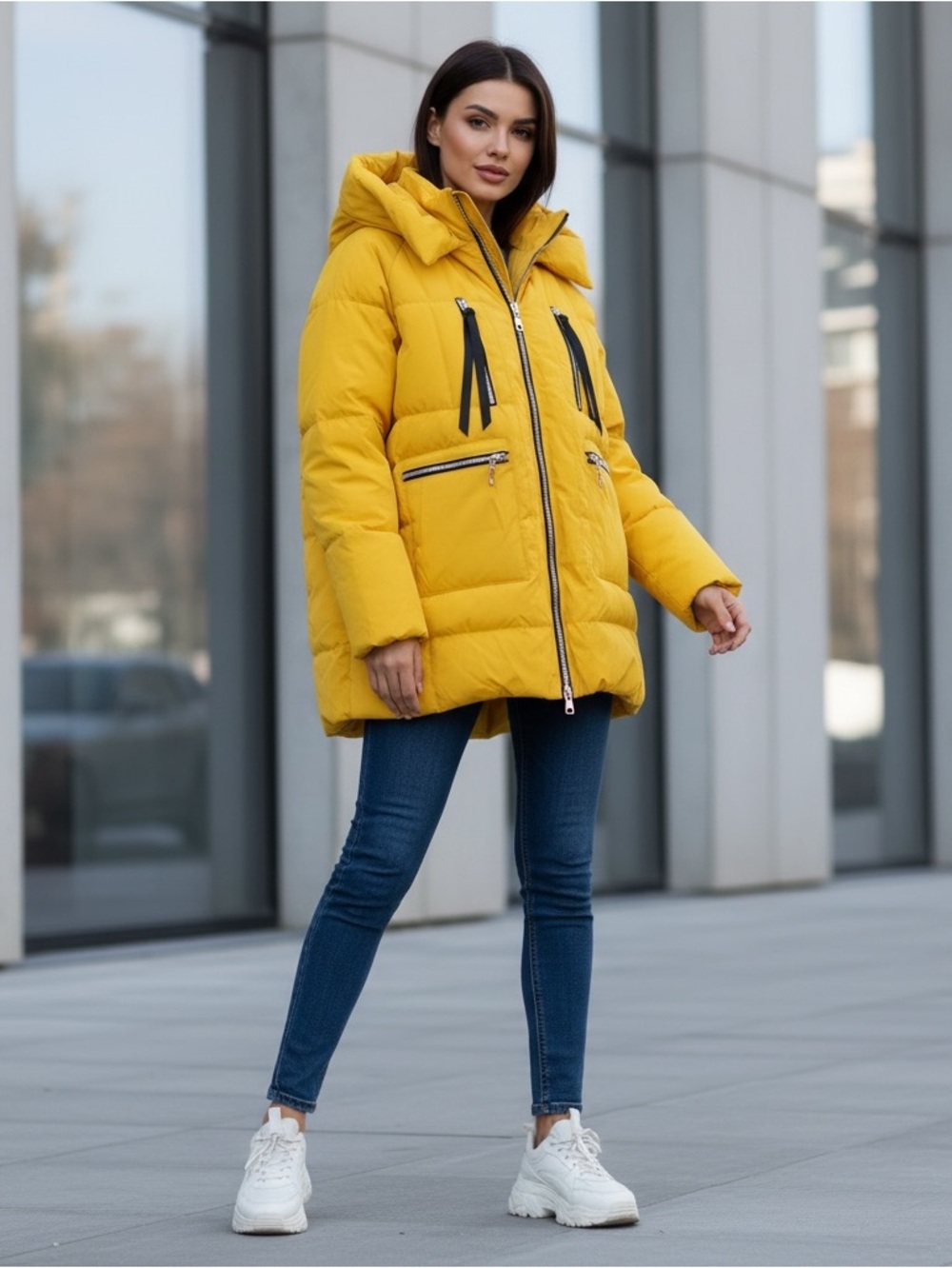 Orolay Woman’s Bright Yellow Parka Size Small